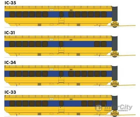 Rapido Ho 203106 Uac Turbotrain Add-On 4-Car Completion Set - Ready To Run Via Rail Canada