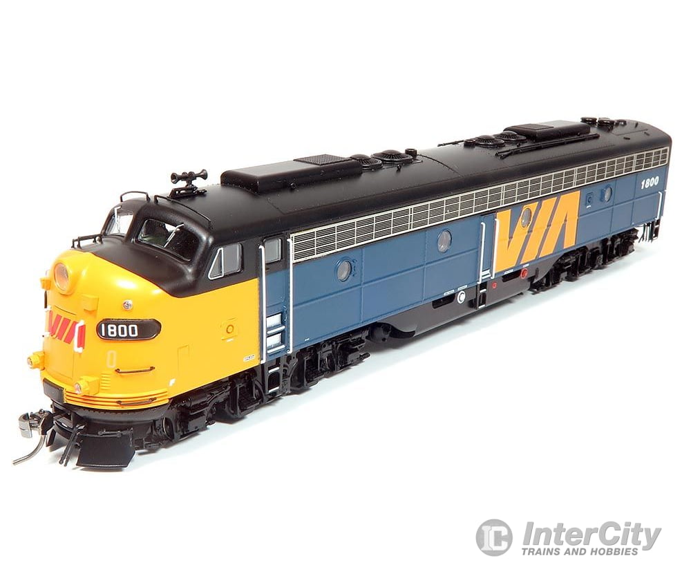 Rapido HO 28543 EMD E8A - Sound and DCC - VIA Rail Canada 1800 (blue yellow black red Nose Logo) Locomotives