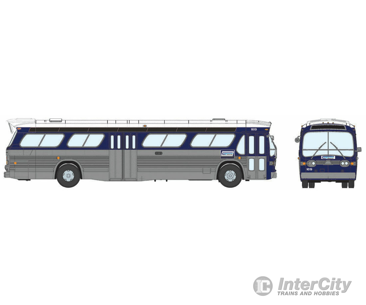 Rapido Ho 751014 1959-1986 Gm New Look/Fishbowl Bus - Deluxe Lighted Assembled -- Connecticut