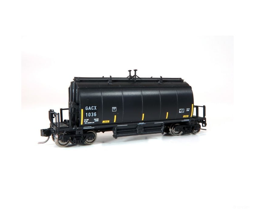 Rapido N 543010 Long Barrel Ore Hopper: Gacx Black W/Yellow Stripes - Single Car Freight Cars
