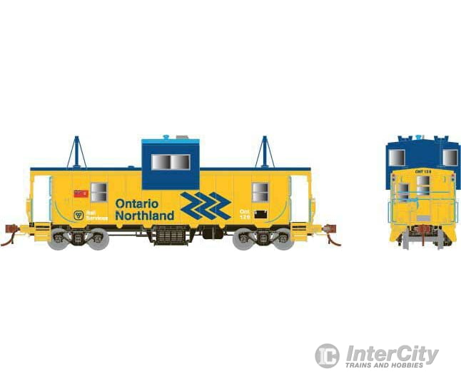Rapido Trains Ho 110142 Cp Angus Shops Caboose - Ready To Run -- Ontario Northland 122 (Yellow Blue