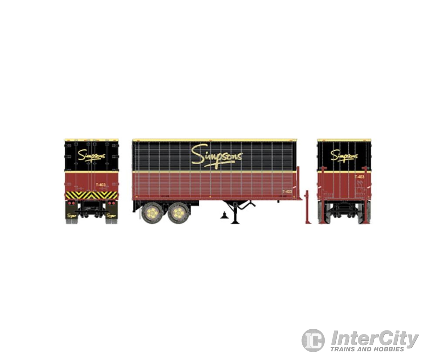 Rapido Trains Ho 403079 26’ Can - Car Dry Van Trailer - Assembled - - Simpsons #T403 (Black Red)