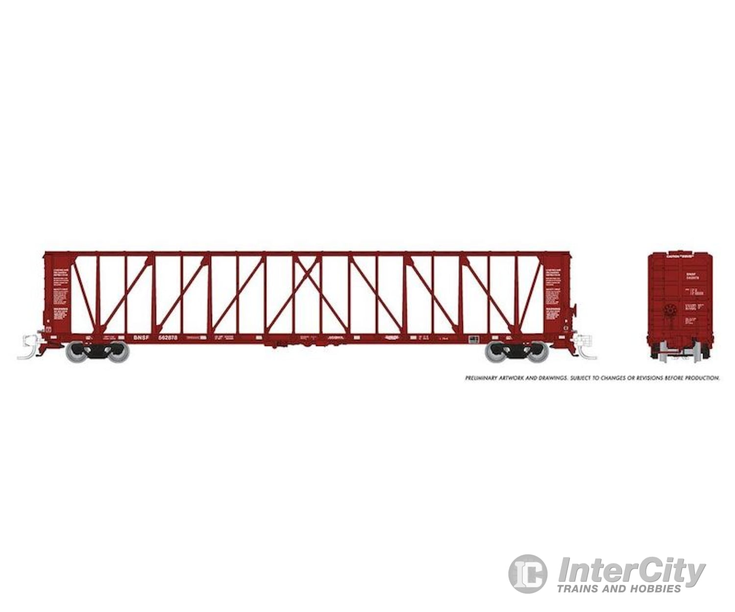 Rapido Trains N Scale Nsc 73 Centerbeam Flatcar Bnsf Brown # 562878 Freight Cars