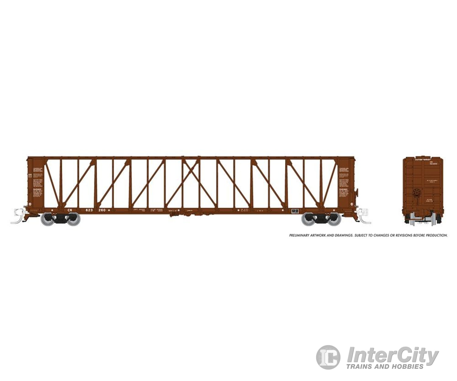 Rapido Trains N Scale Nsc 73 Centerbeam Flatcar Cn Brown # 623298 Freight Cars