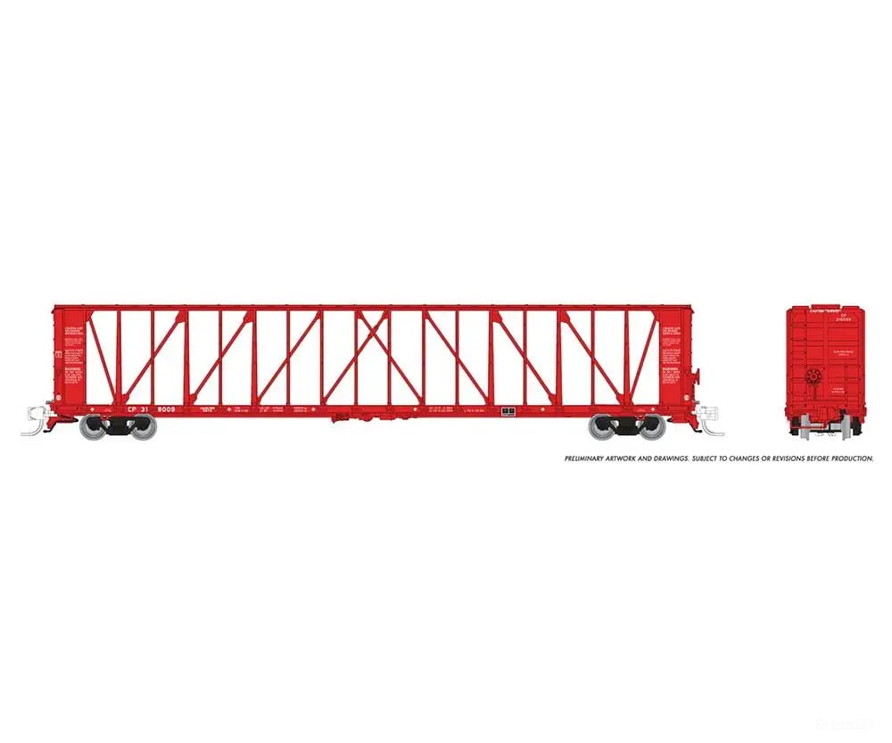 Rapido Trains N Scale Nsc 73 Centerbeam Flatcar Cp Rail Red # 318145 Freight Cars