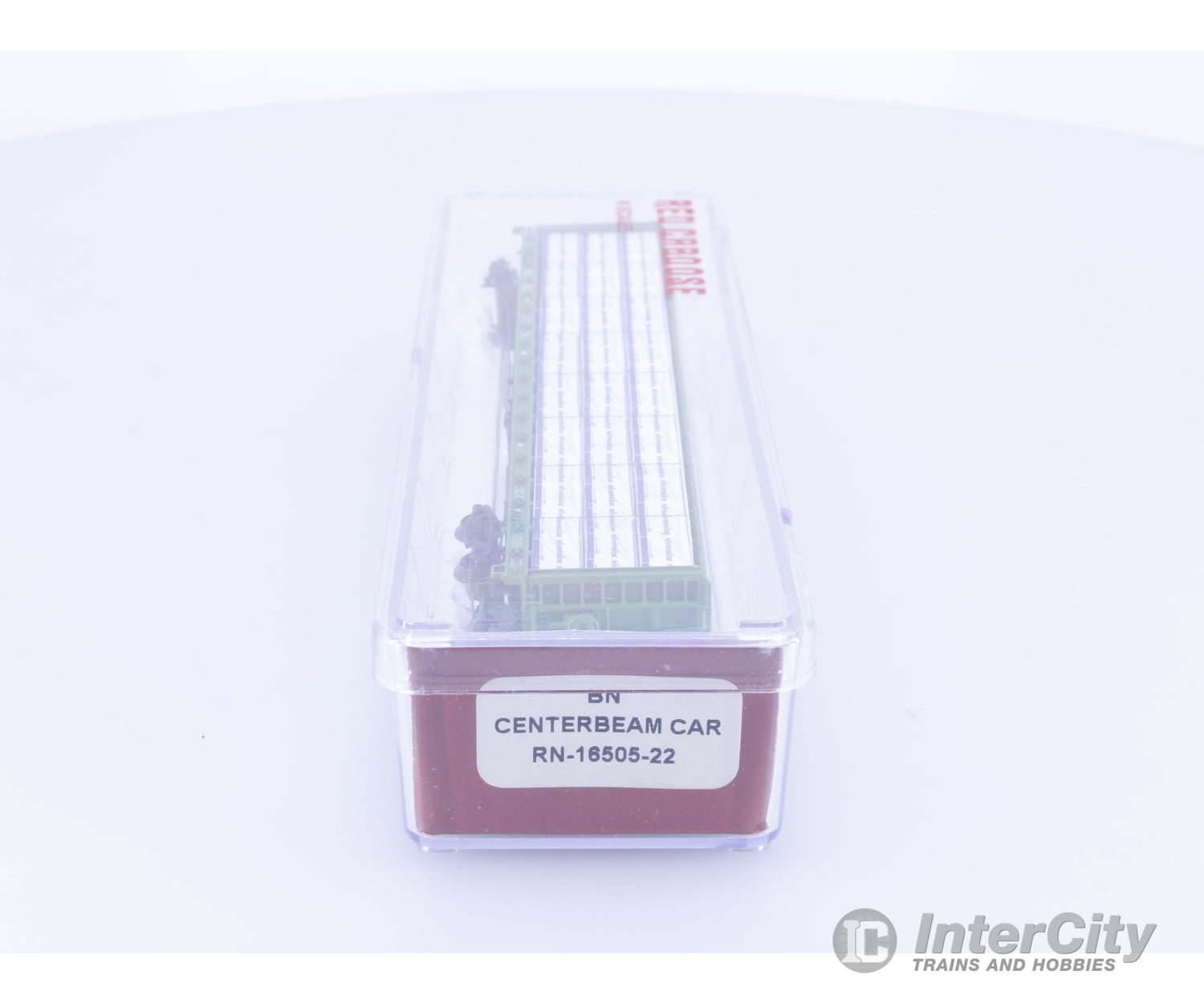 Red Caboose RN-16505-22 N Centerbeam Flat Car with Riverside Lumber Load Burlington Northern (BN) 625120 Freight Cars