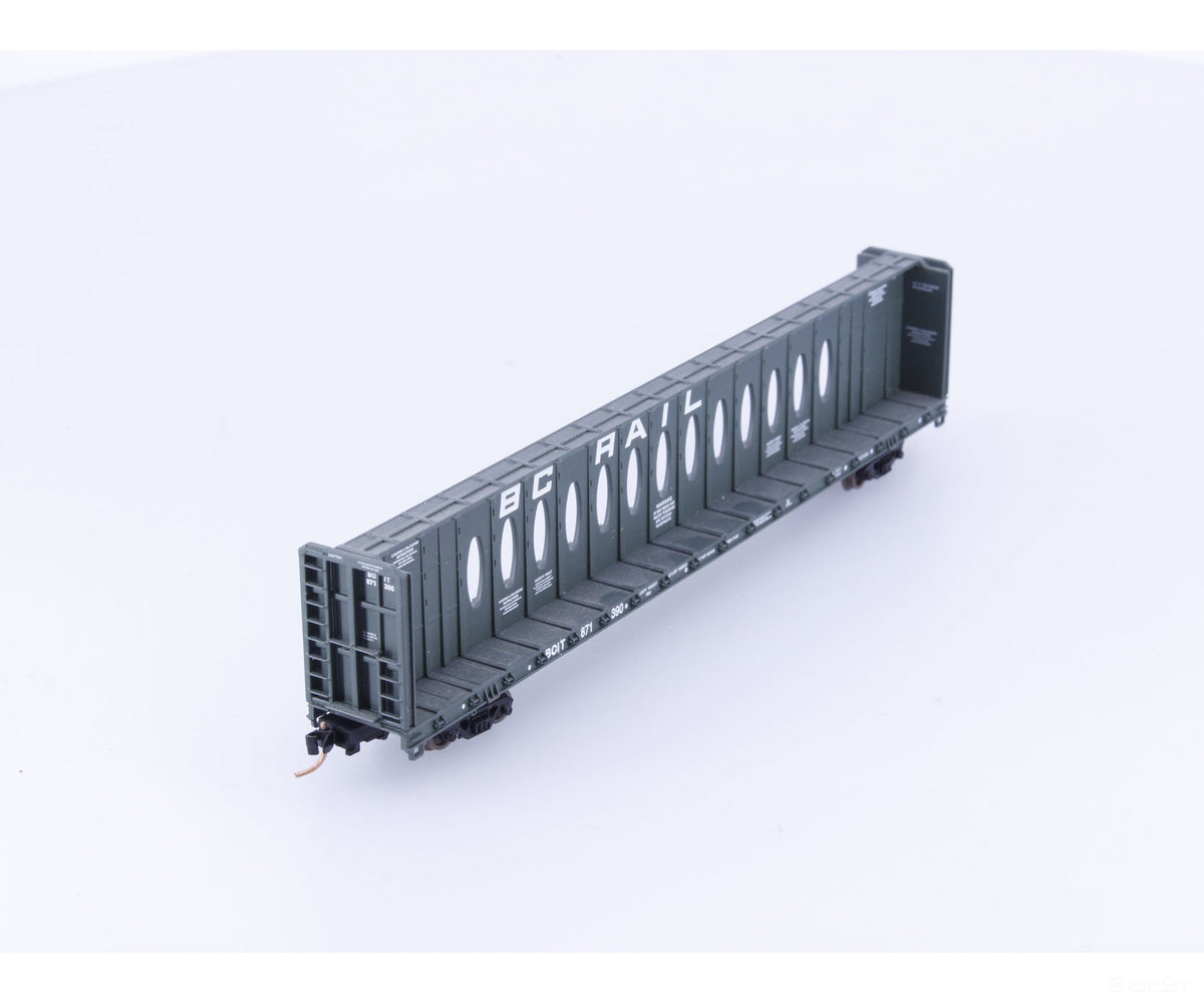 Red Caboose RN-16633-11 N Centerbeam Opera Window Flat Car BC Rail (BCOL) 871390 - Freight Cars