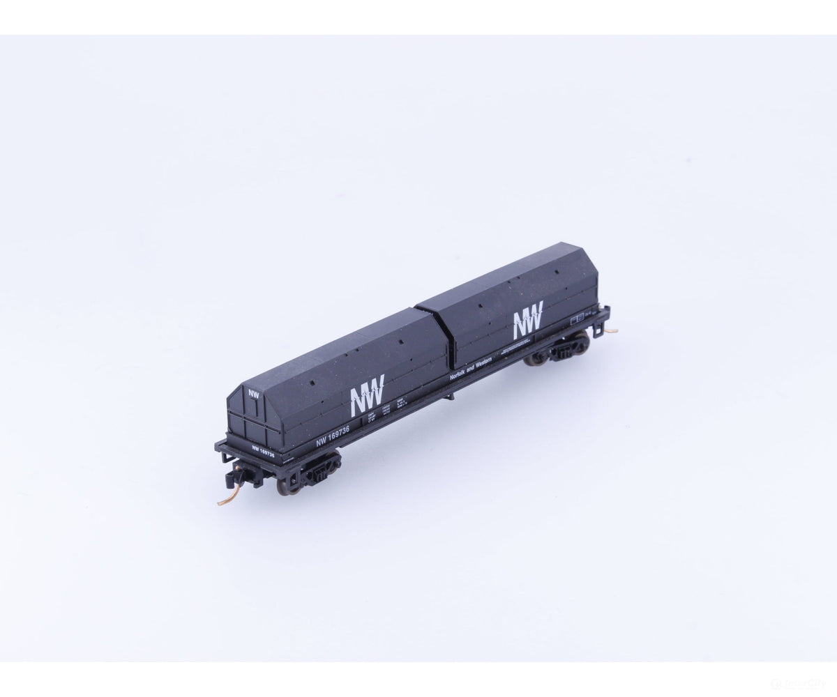 Red Caboose RN-17617-3 N 100 Ton Evans Steel Coil Car Norfolk & Western (NW) 169736 - Freight Cars