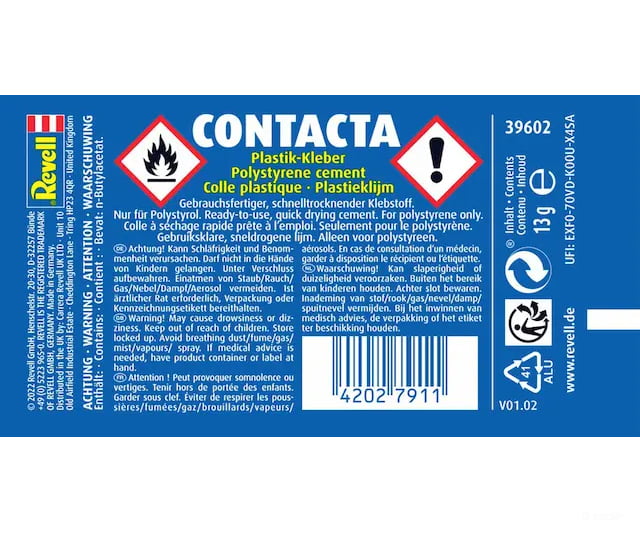 Revell 39602 Contacta Plastic Cement - Gel - Tube 13g Glues & Adhesives