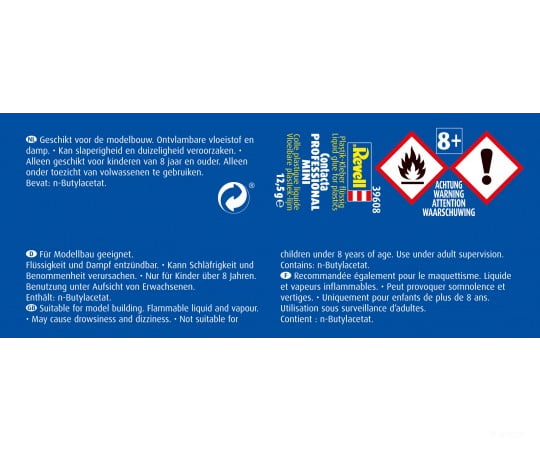 Revell 39608 Mini Contacta Professional Liquid Glue For Plastics 12.5G W Needle Applicator Glues &
