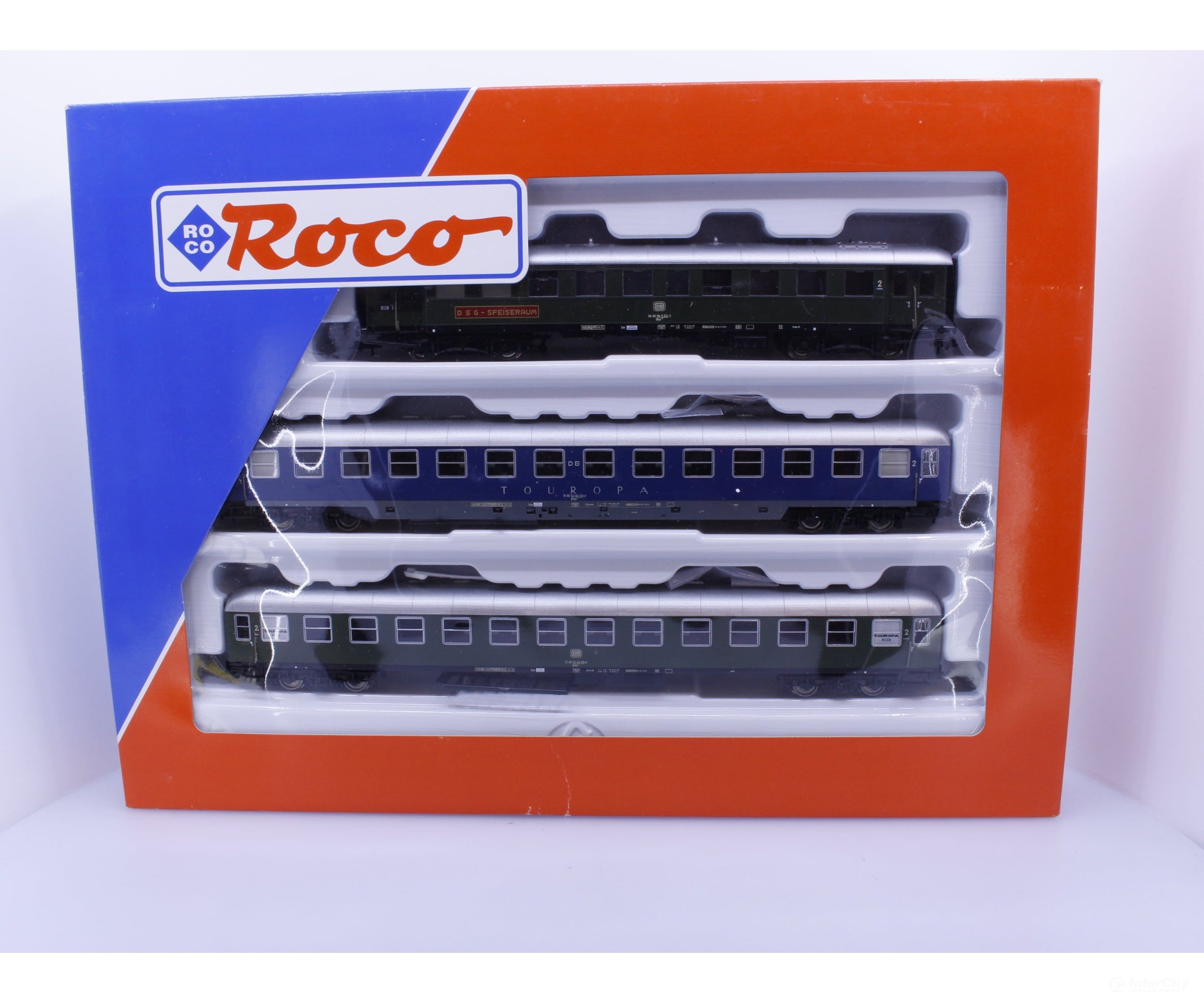 Roco 44099 HO DB Touropa Reisen Passenger Car Set 3 Cars 012-2 221-2 176-8 - European Passenger Cars