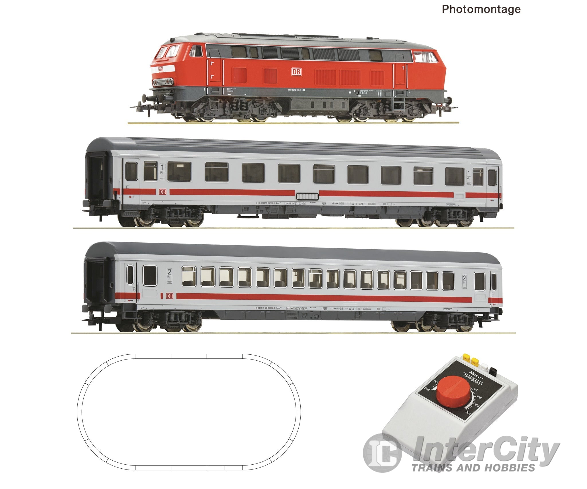 Roco 5100017 HO Analogue Start Set: Diesel locomotive class 218 (ROCO LINE) DB AG Starter & Train Sets