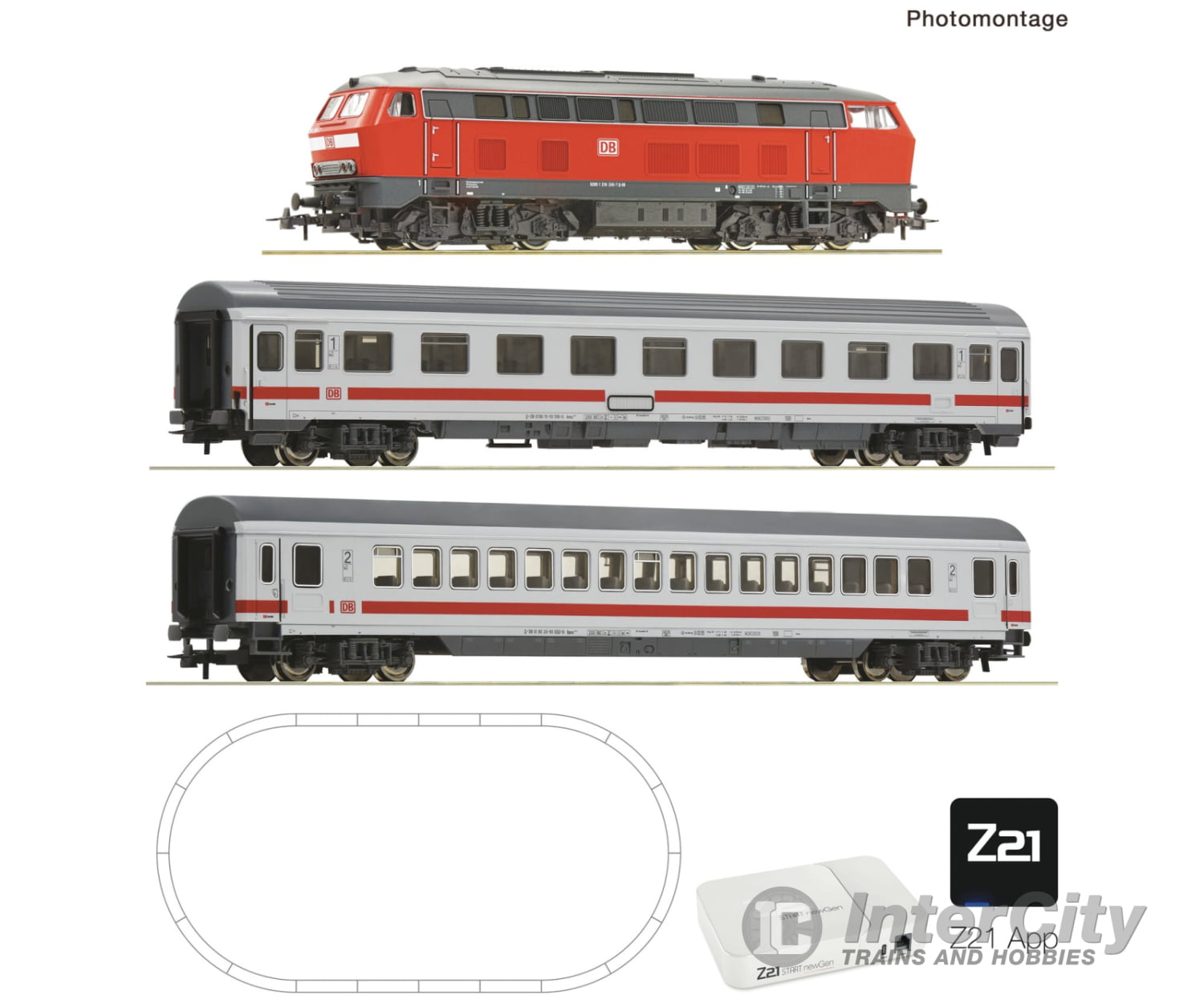 Roco 5110010 HO Z21 START newGen digital set: Diesel locomotive class 218 (GEOLINE Z21 app only) DB AG Starter & Train