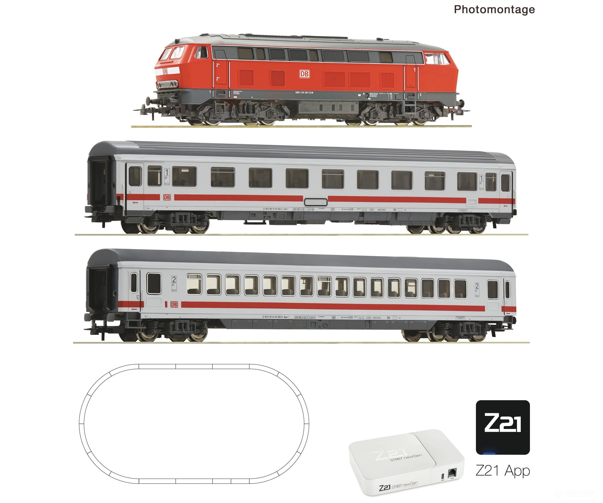 Roco 5110012 HO Z21 START newGen digital set: Diesel locomotive class 218 (ROCO LINE Z21 app only) DB AG Starter &