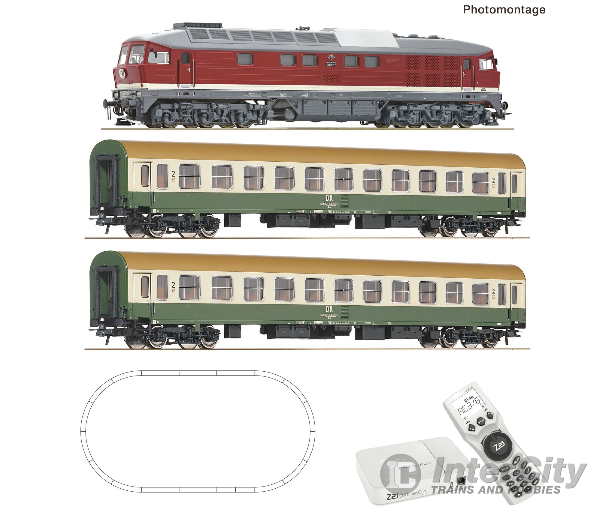 Roco 5110015 HO Z21 START newGen digital set: Diesel locomotive class 132 (ROCO LINE Z21 multiMAUS) DR Starter & Train
