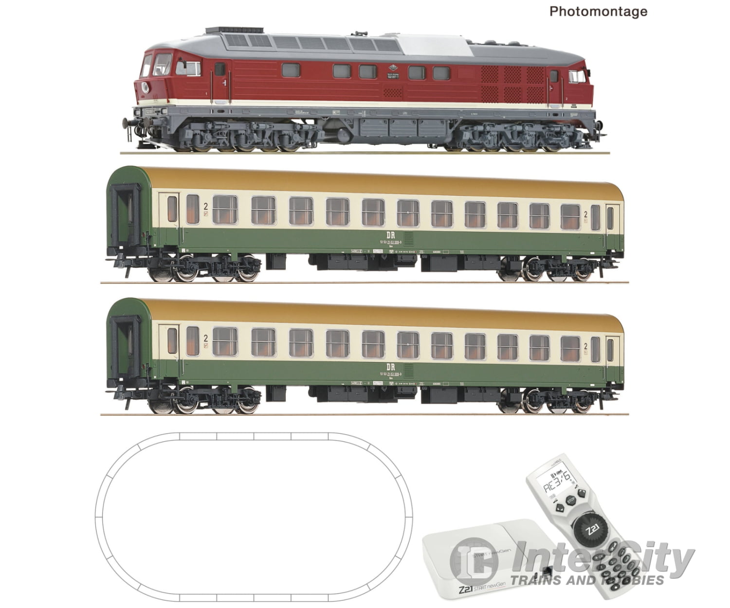 Roco 5110019 HO Z21 START newGen digital set: Diesel locomotive class 132 (GEOLINE Z21 multiMAUS) DR Starter & Train