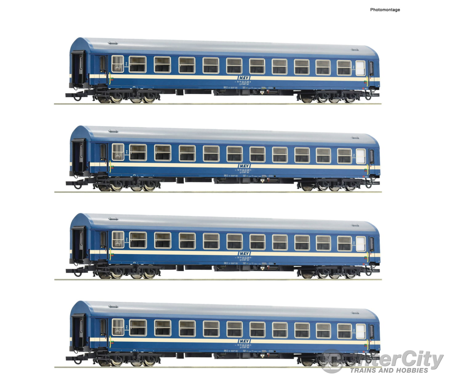 Roco 6200031 Ho 4-Piece Set: Express Train Coach Mav Era 4 6 European Passenger Cars