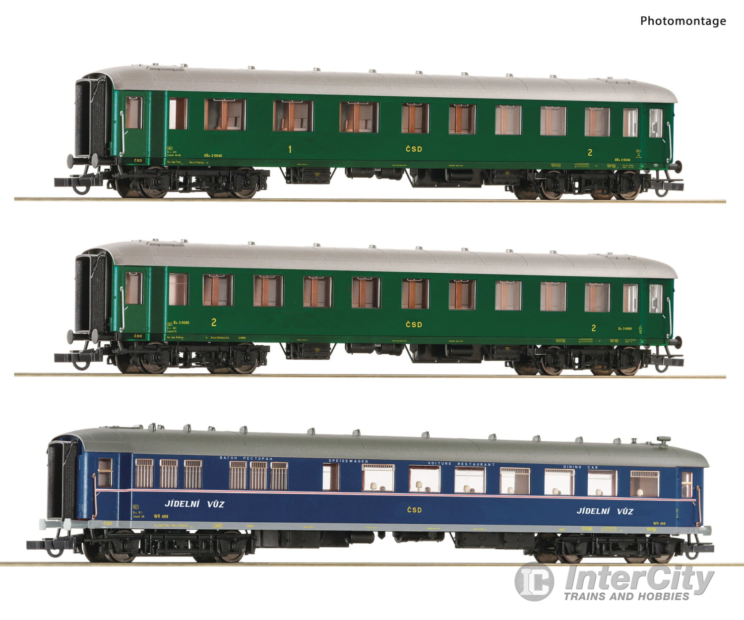 Roco 6200036 Ho 3 Piece Set 1: Express Train Coaches Csd Era 4 European Passenger Cars