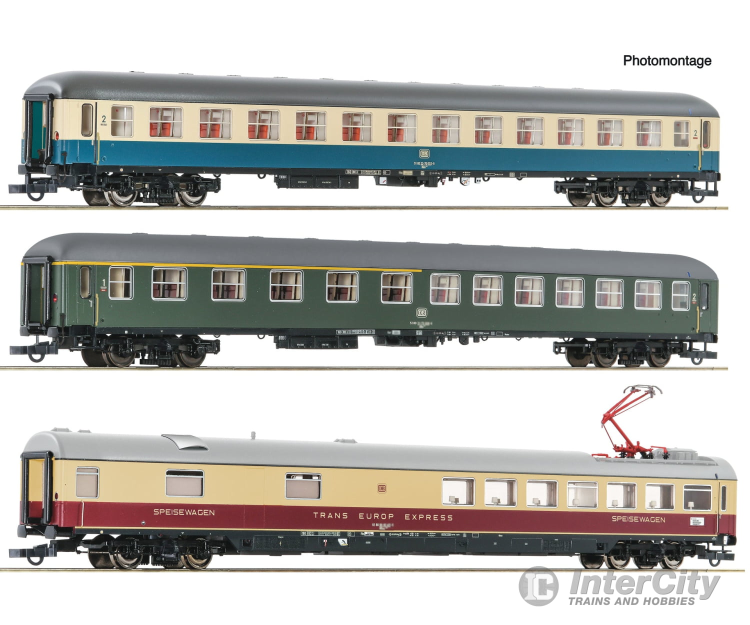Roco 6200052 Ho 3-Piece Set 2: D 377 “Hispania-Express” Db Era 4 European Passenger Cars