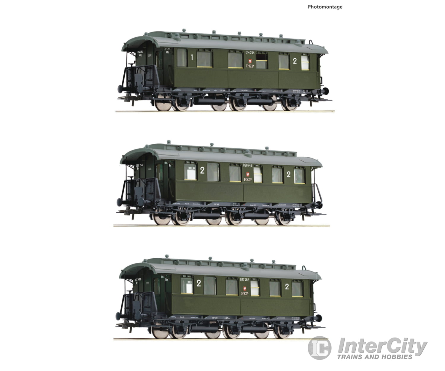 Roco 6200059 Ho 3-Piece Set: Passenger Coaches Pkp Era 3 European Cars