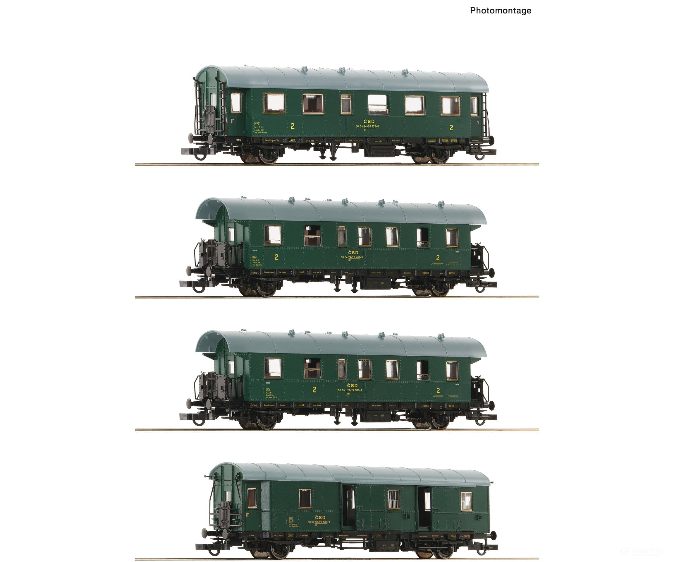 Roco 6200088 Ho 4 Piece Set: Passenger Train Csd European Cars