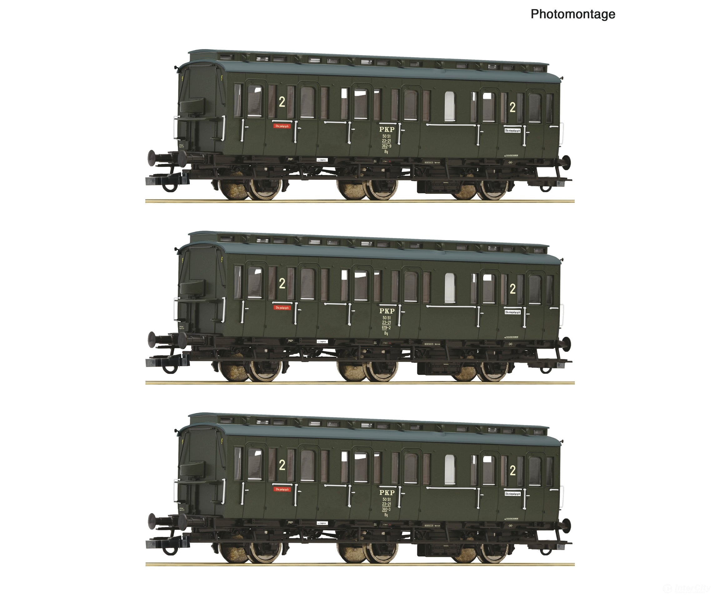 Roco 6200100 Ho 3 Piece Set: Compartment Coaches Pkp European Passenger Cars