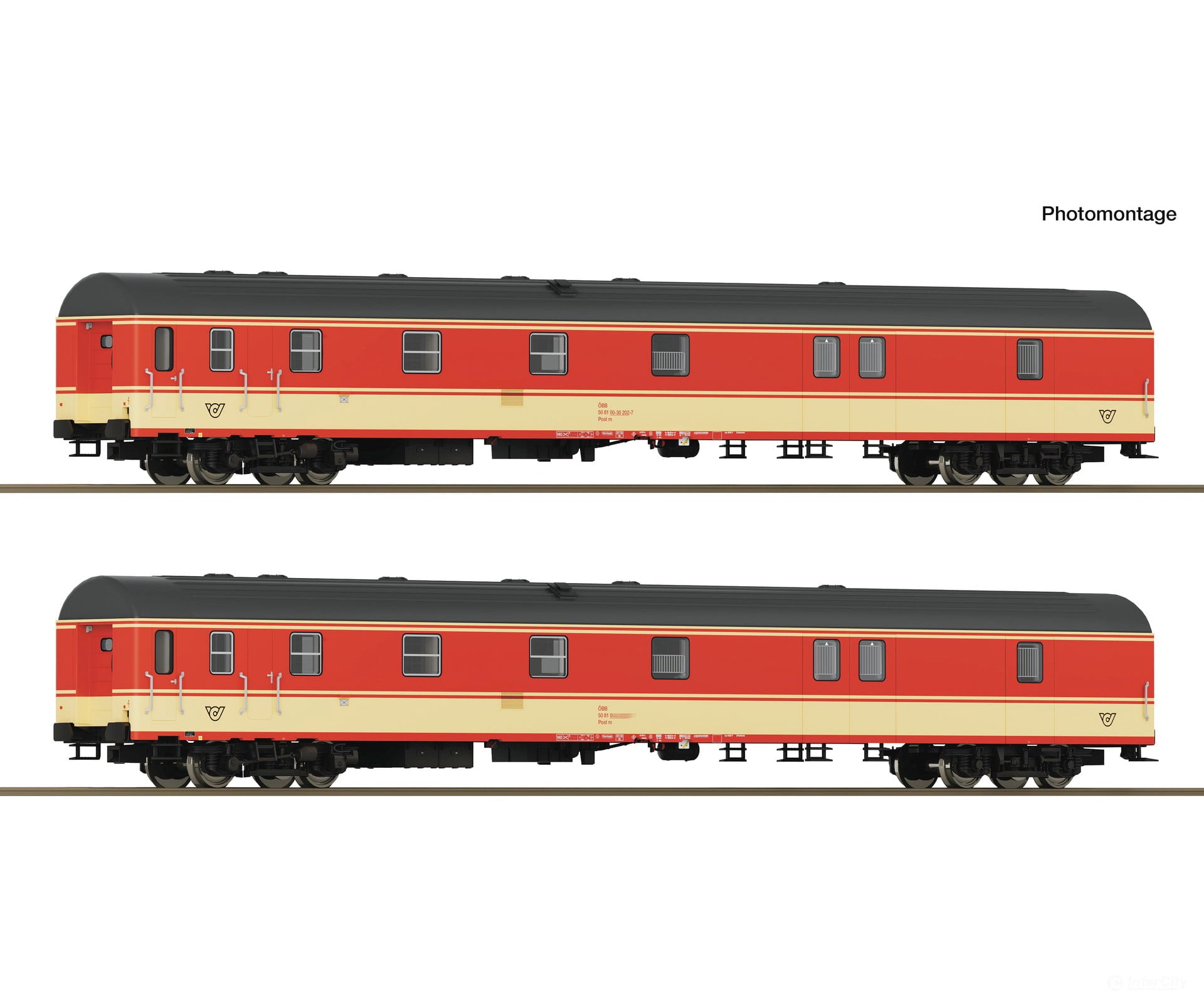 Roco 6200180 HO 2 piece set: Postal coaches ÖBB European Passenger Cars