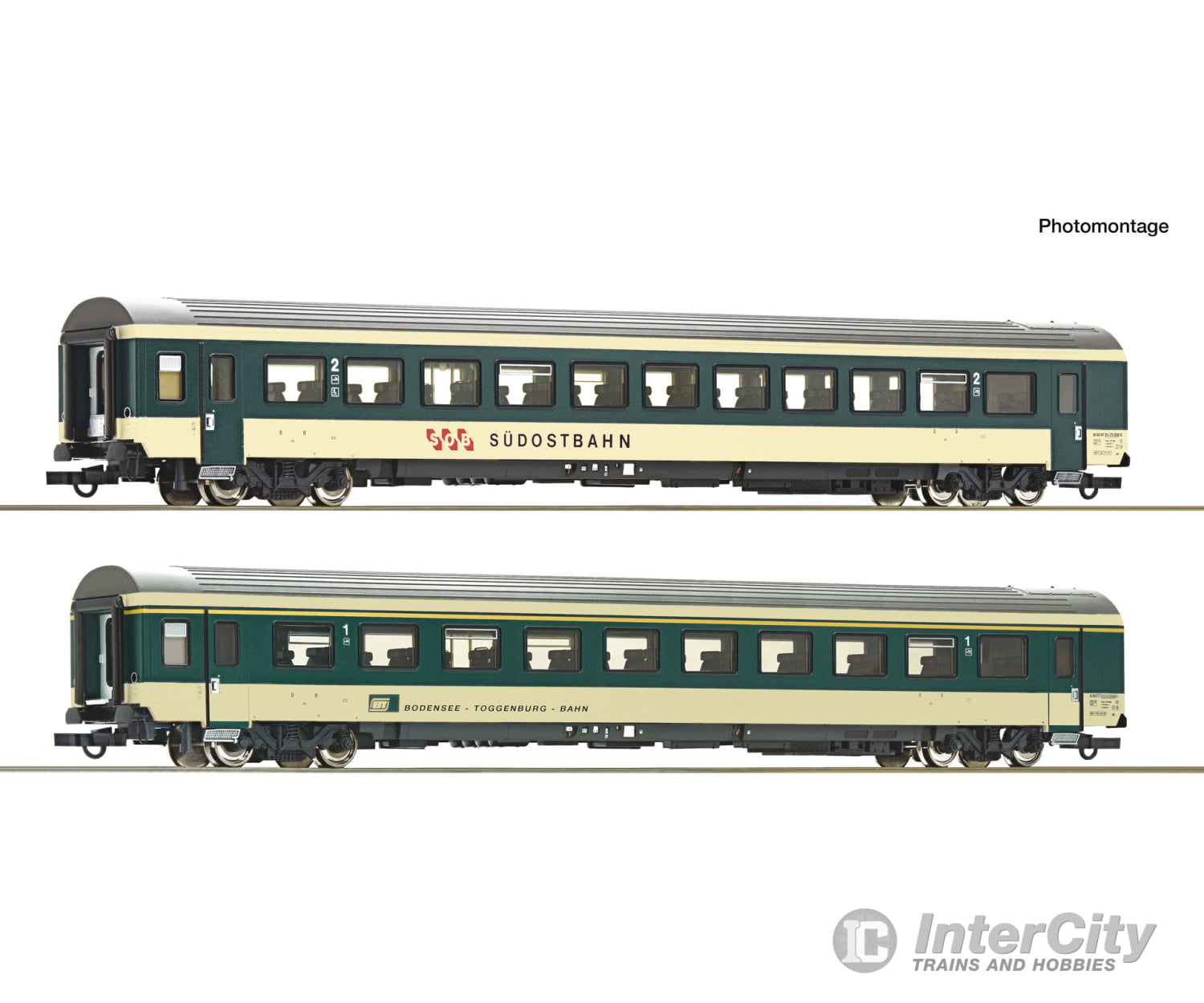 Roco 6200213 HO 2 piece set (2): ’Voralpen-Express’ passenger coaches SOB/BT European Passenger Cars