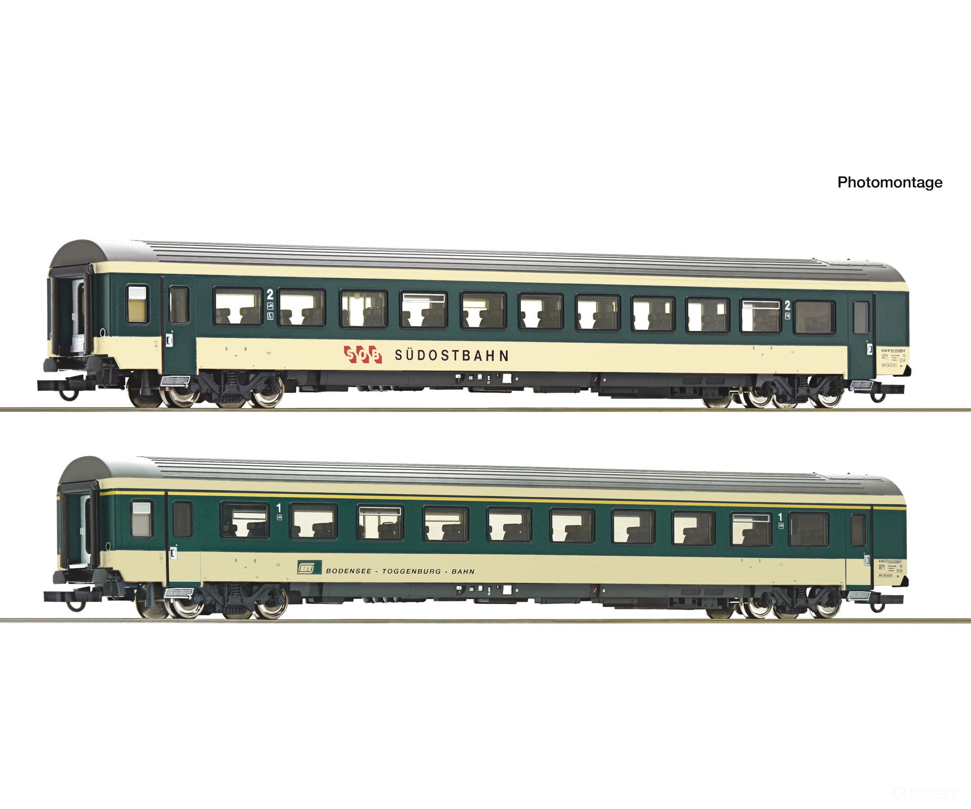 Roco 6200213 HO 2 piece set (2): ’Voralpen-Express’ passenger coaches SOB/BT European Passenger Cars