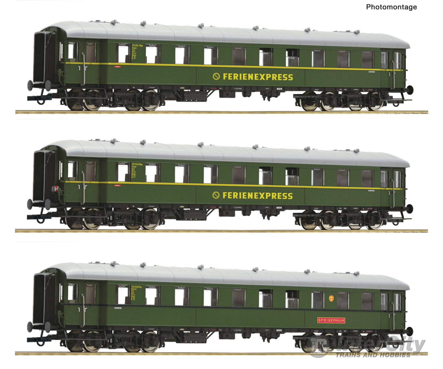 Roco 6200235 HO 3 piece set: ’Ferienexpress’ coaches DB European Passenger Cars
