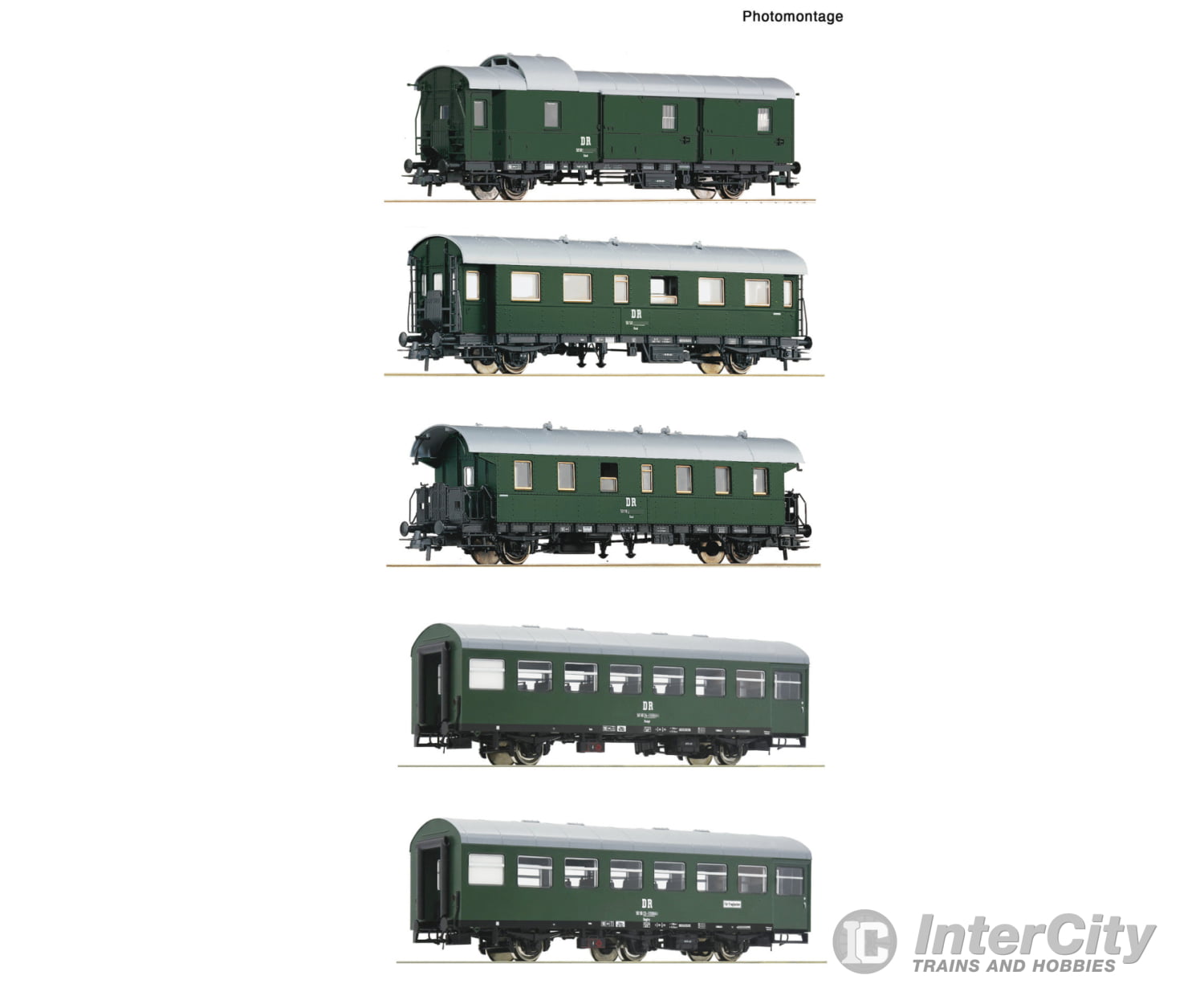 Roco 6200243 HO 5 piece set: Passenger train DR European Passenger Cars