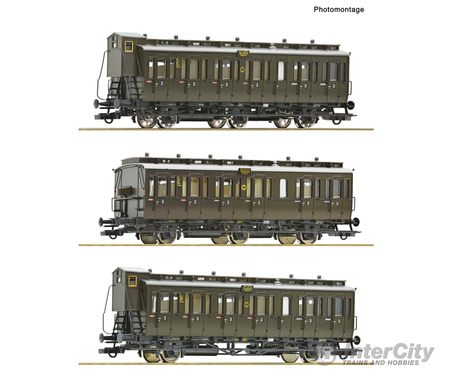 Roco 6200254 HO 3 piece set: Coaches DRG European Passenger Cars