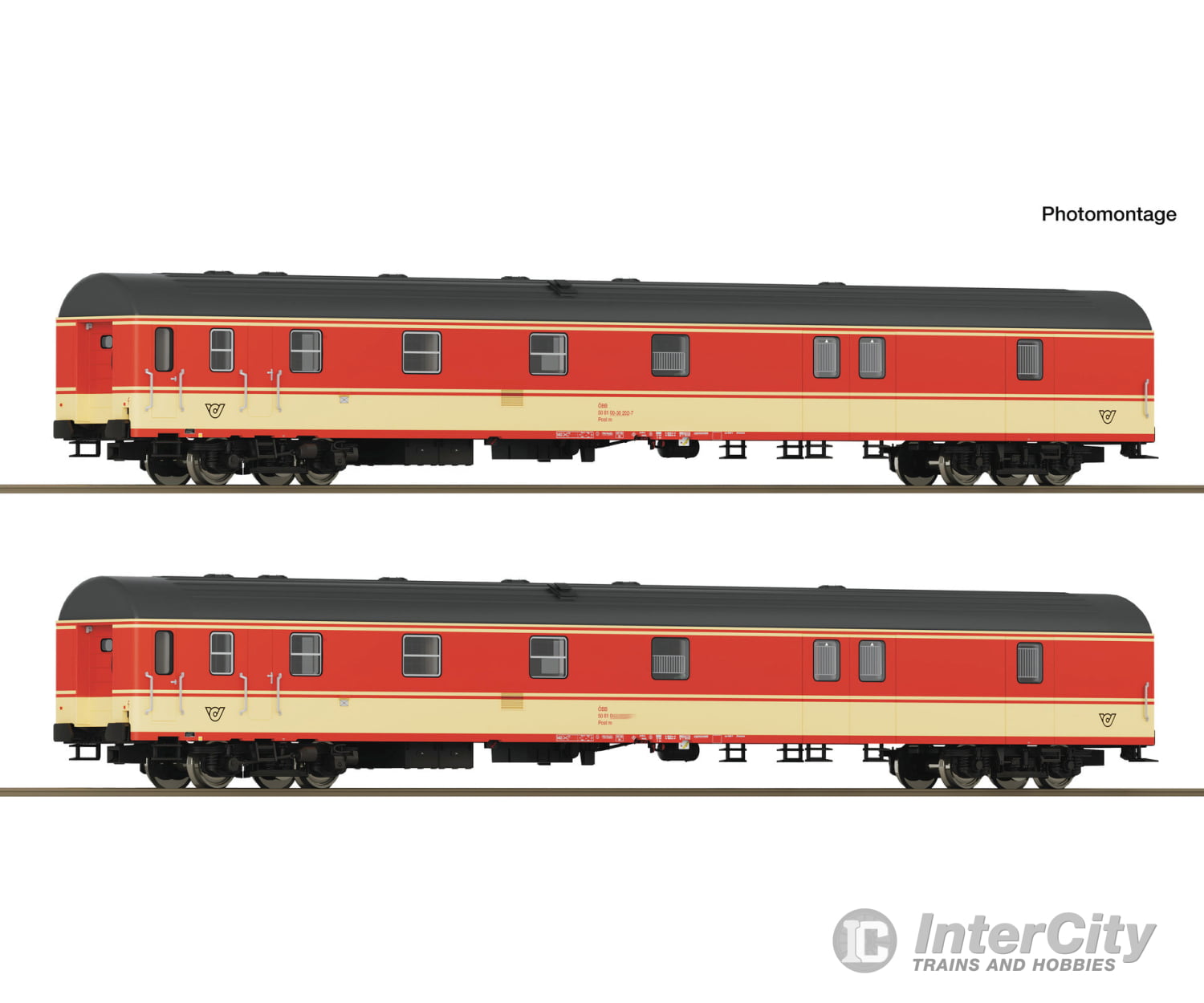 Roco 6210180 HO 2 piece set: Postal coaches ÖBB European Passenger Cars