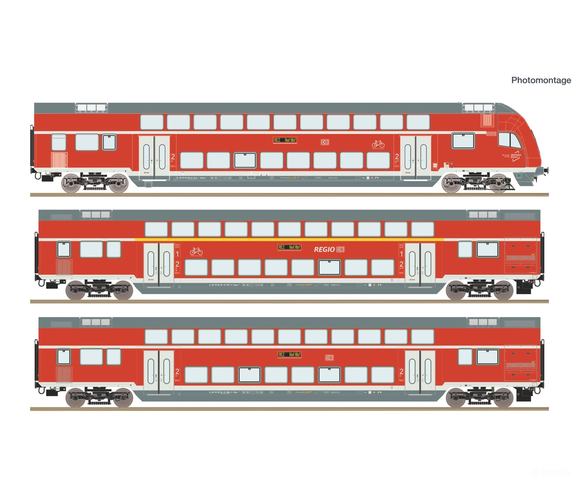 Roco 6210248 HO 3 piece set: Double-deck coaches DB AG European Passenger Cars