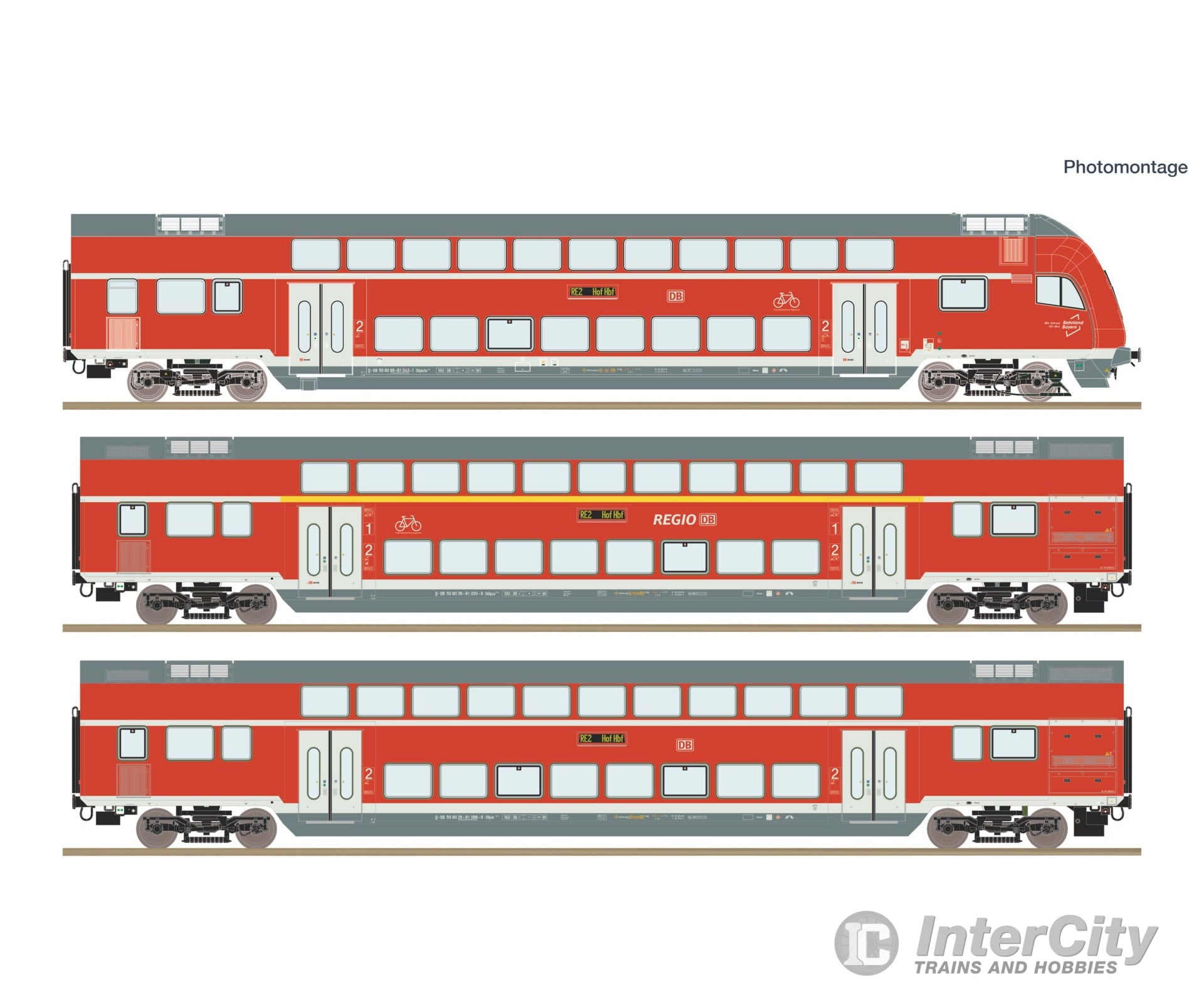 Roco 6210248 HO 3 piece set: Double-deck coaches DB AG European Passenger Cars