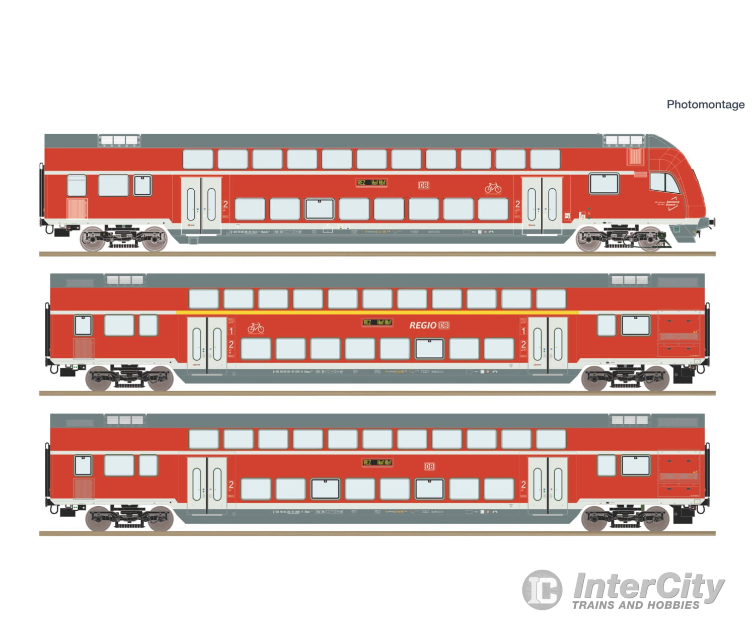 Roco 6220248 HO 3 piece set: Double-deck coaches DB AG European Passenger Cars