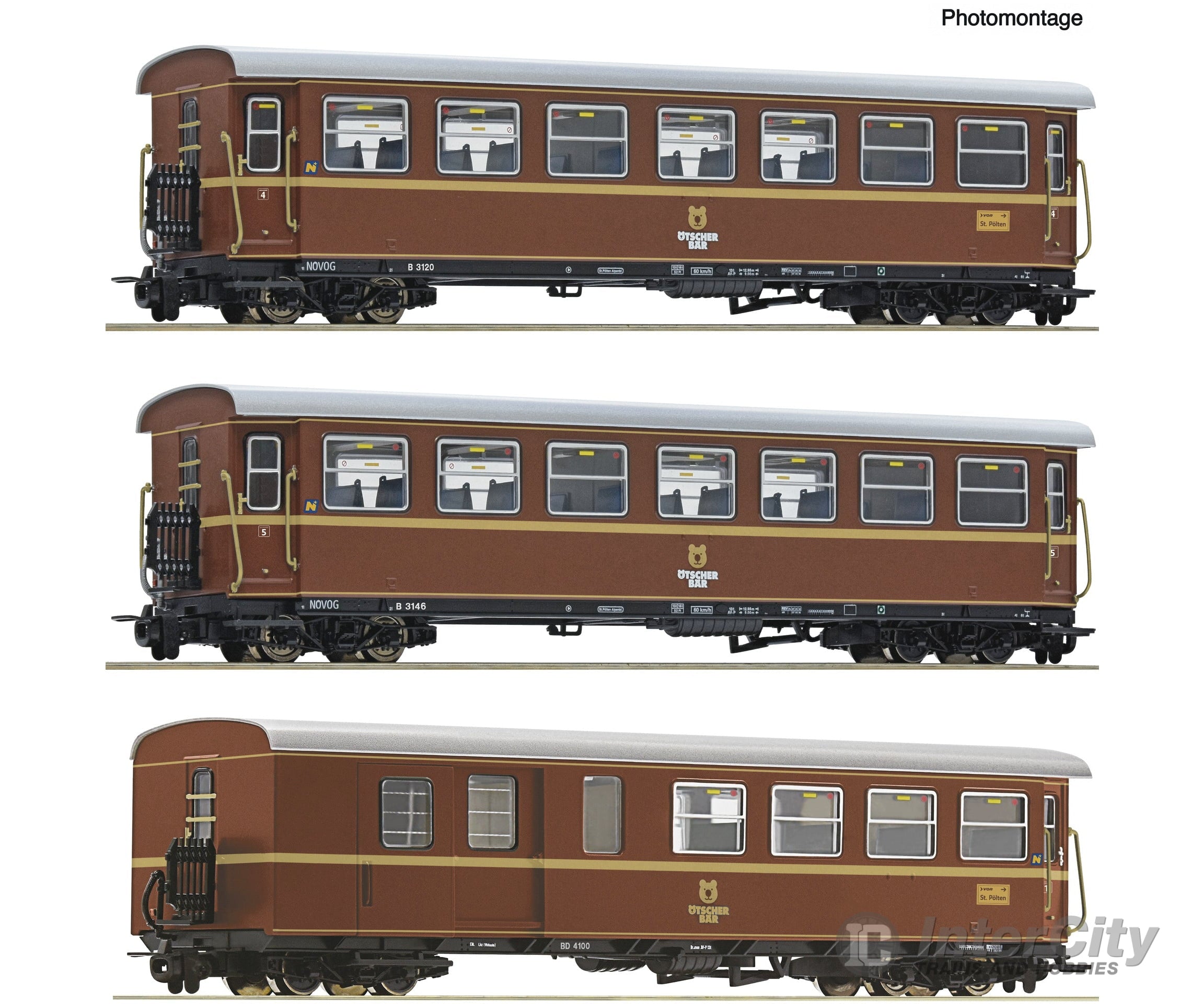 Roco 6240006 HOe 3-piece set: ’Ötscherbär’ passenger train NÖVOG European Passenger Cars