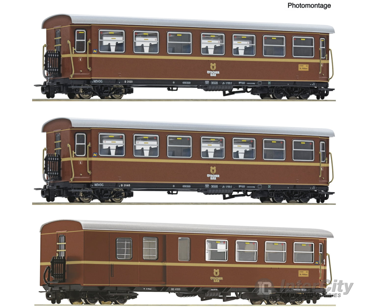 Roco 6240006 HOe 3-piece set: ’Ötscherbär’ passenger train NÖVOG European Passenger Cars