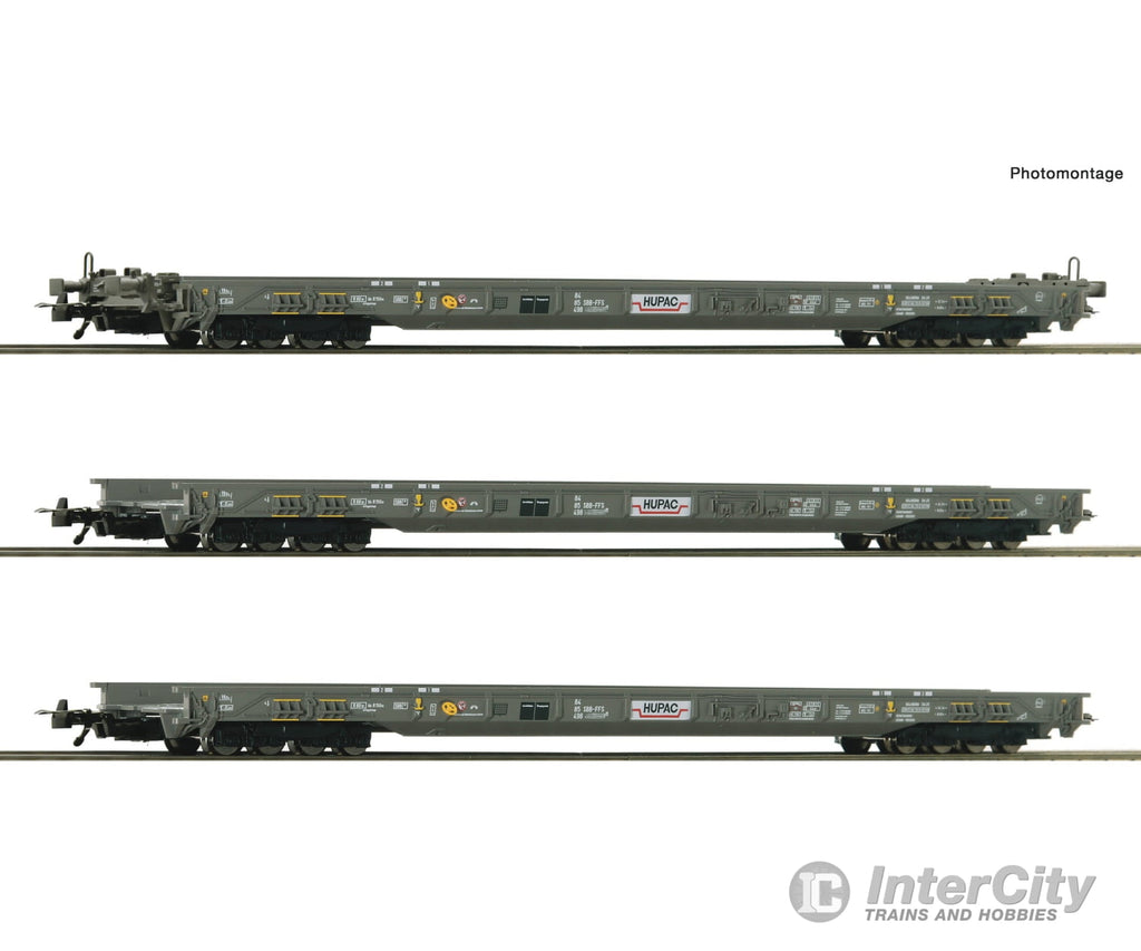 Roco 6600092 HO 3 piece set: ’Rollende Autobahn’ HUPAC European Freight Cars