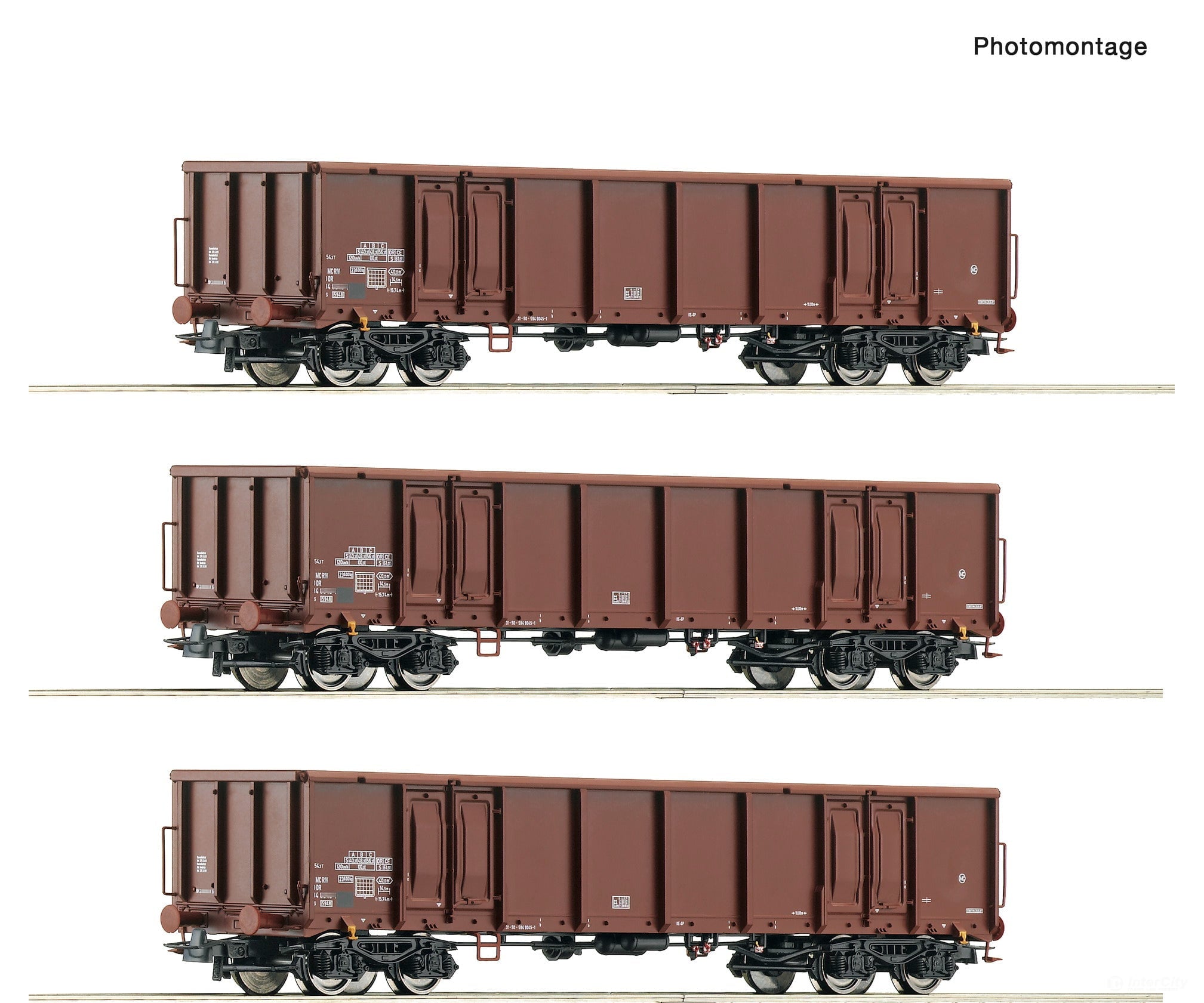 Roco 6600103 Ho 3-Piece Set: Open Freight Wagons Dr Era 4 European Freight Cars