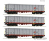 Roco 6600121 Ho 3 Piece Set: Open Goods Wagons Öbb European Freight Cars