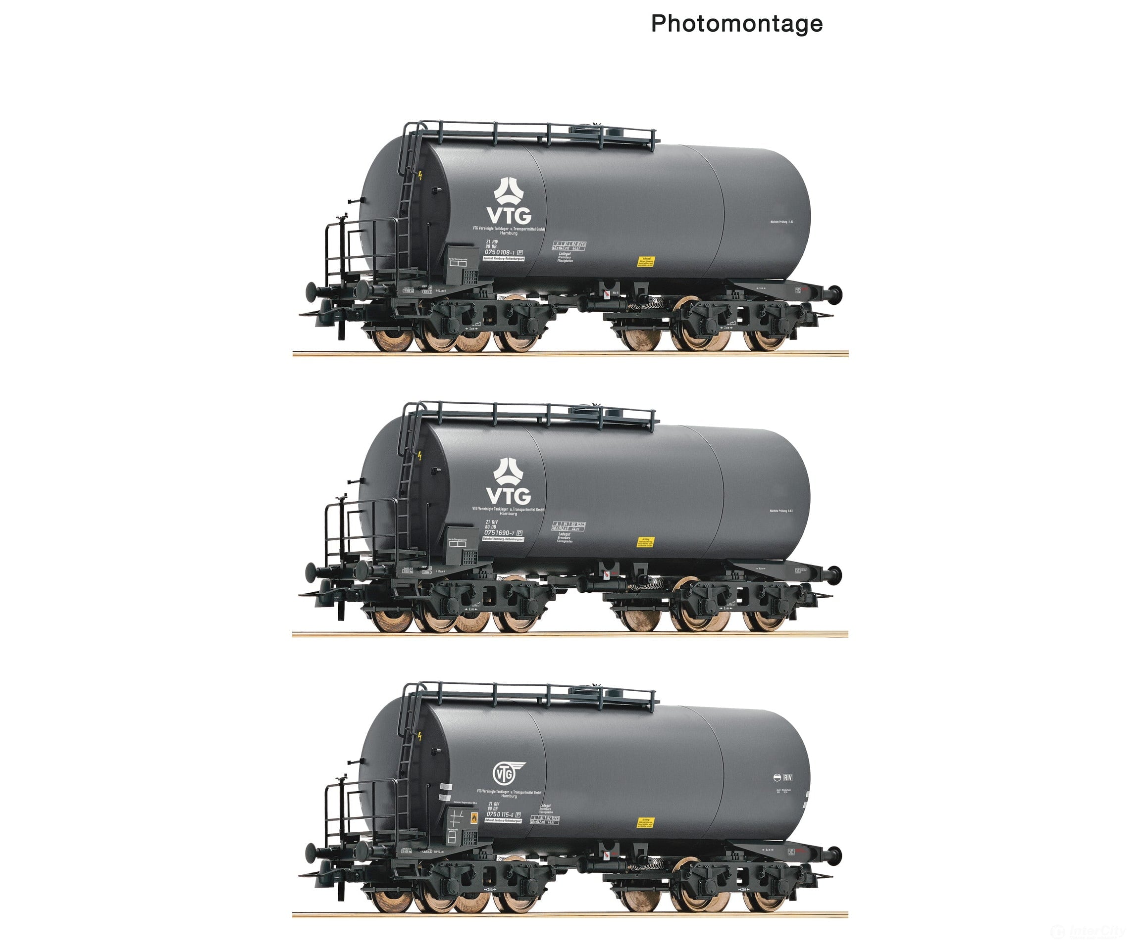 Roco 6600162 Ho 3 Piece Set: Tank Wagons Vtg/Db European Freight Cars