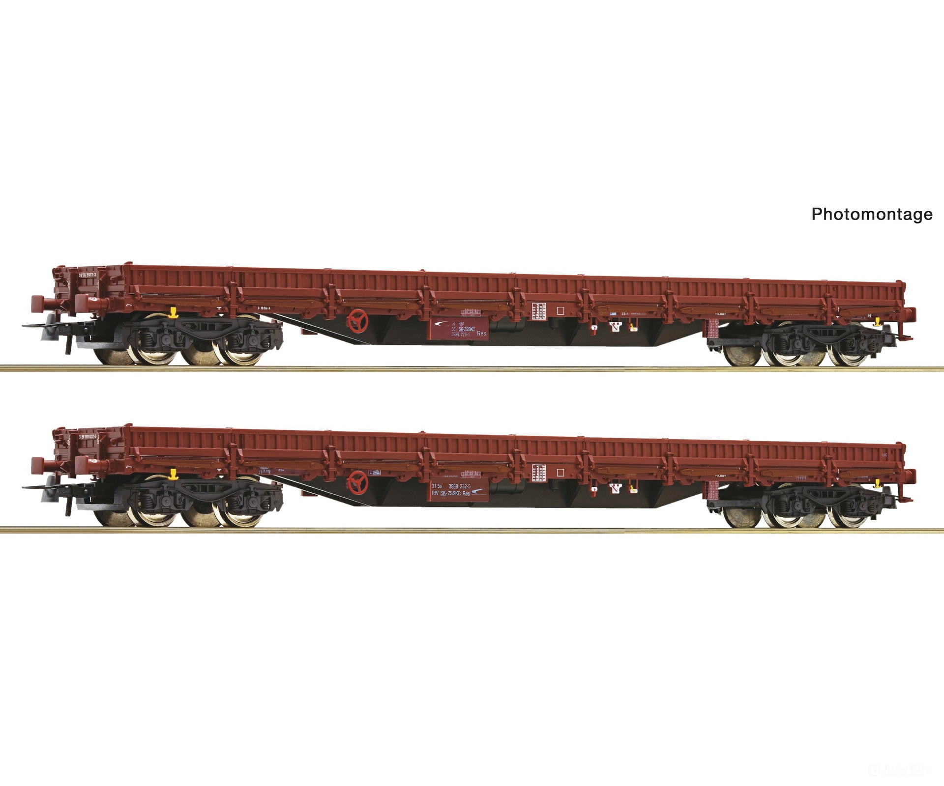 Roco 6600186 Ho 2 Piece Set: Stake Wagons Zssk Cargo European Freight Cars