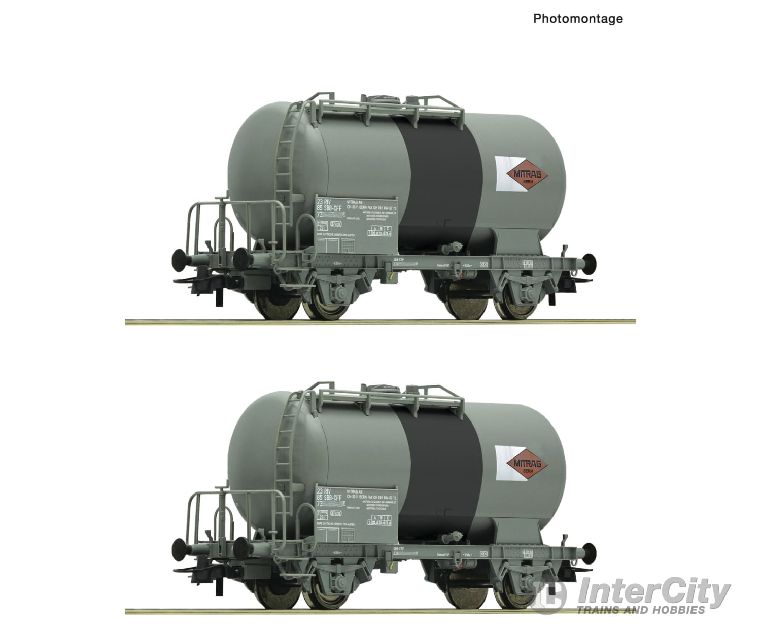 Roco 6600196 HO 2 piece set: Tank wagons SBB European Freight Cars