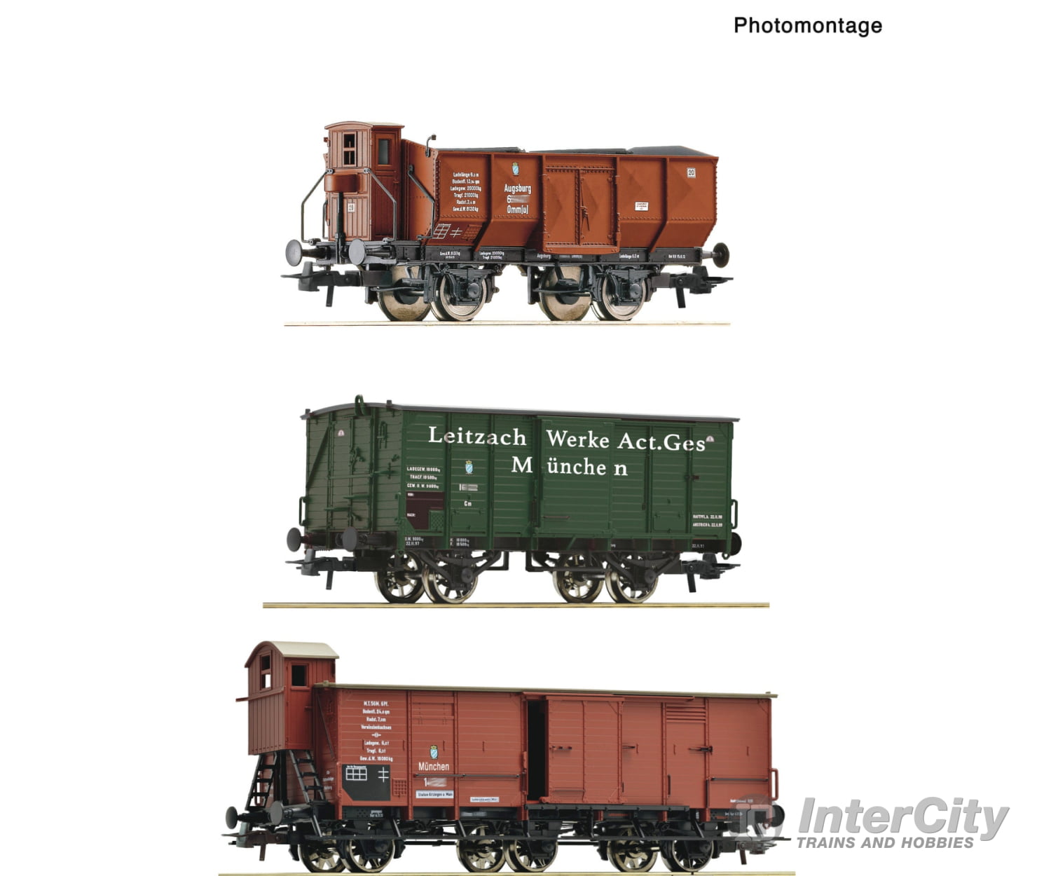 Roco 6600223 HO 3 piece set: Goods train K.Bay.Sts.B. European Freight Cars
