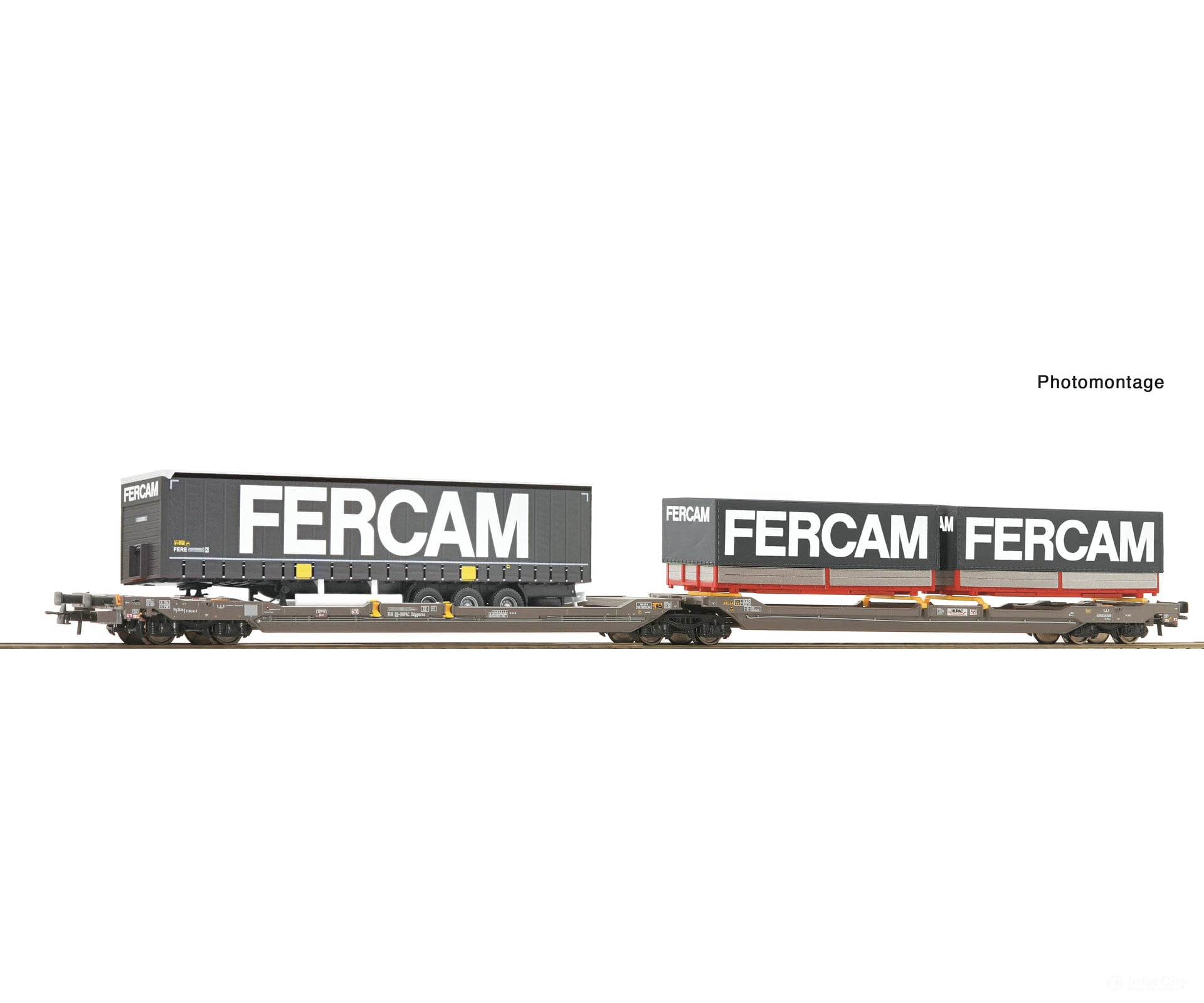 Roco 6600235 HO Articulated double-pocket wagon T3000e HUPAC European Freight Cars