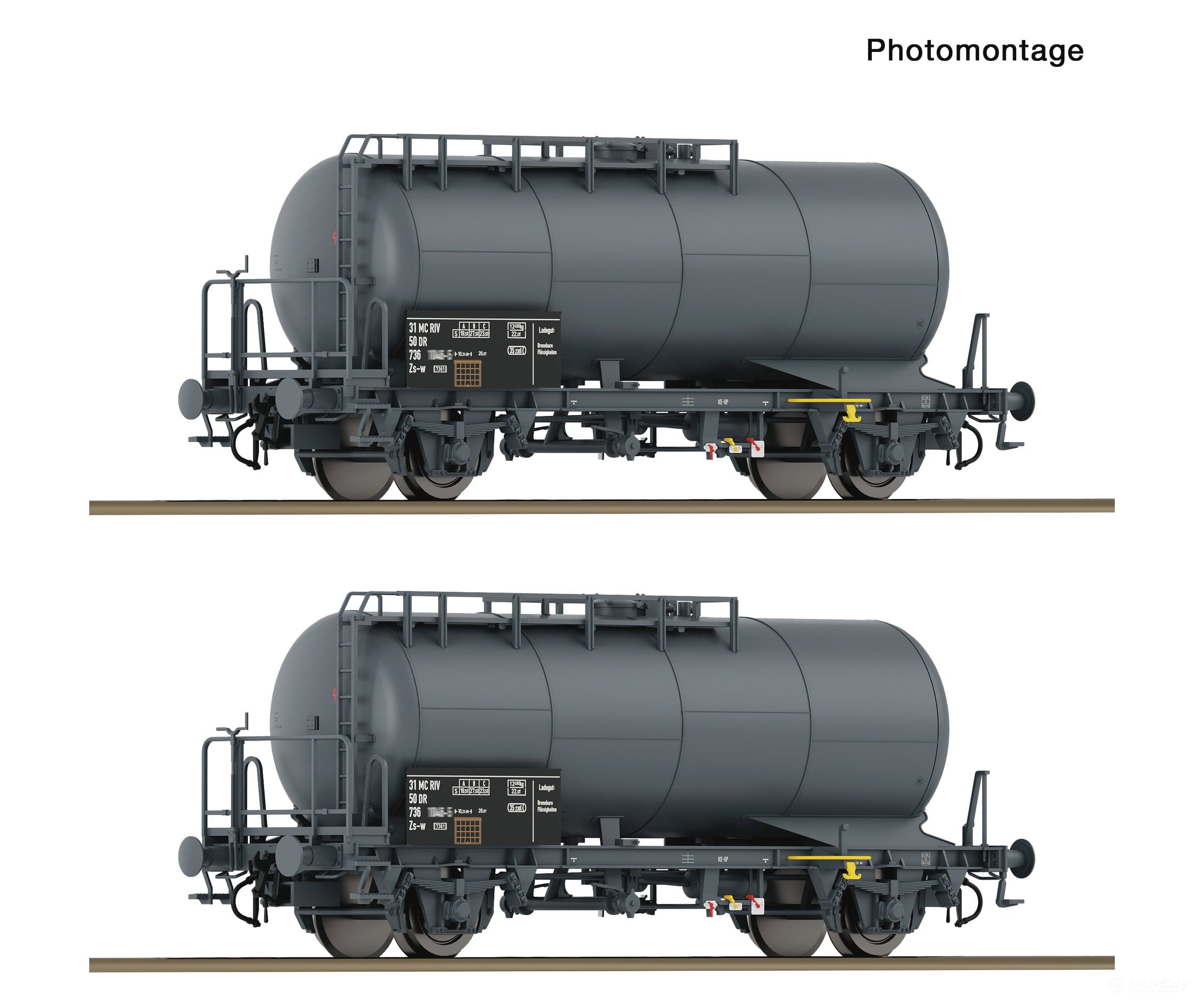 Roco 6600245 HO 2 piece set: Tank wagons DR European Freight Cars