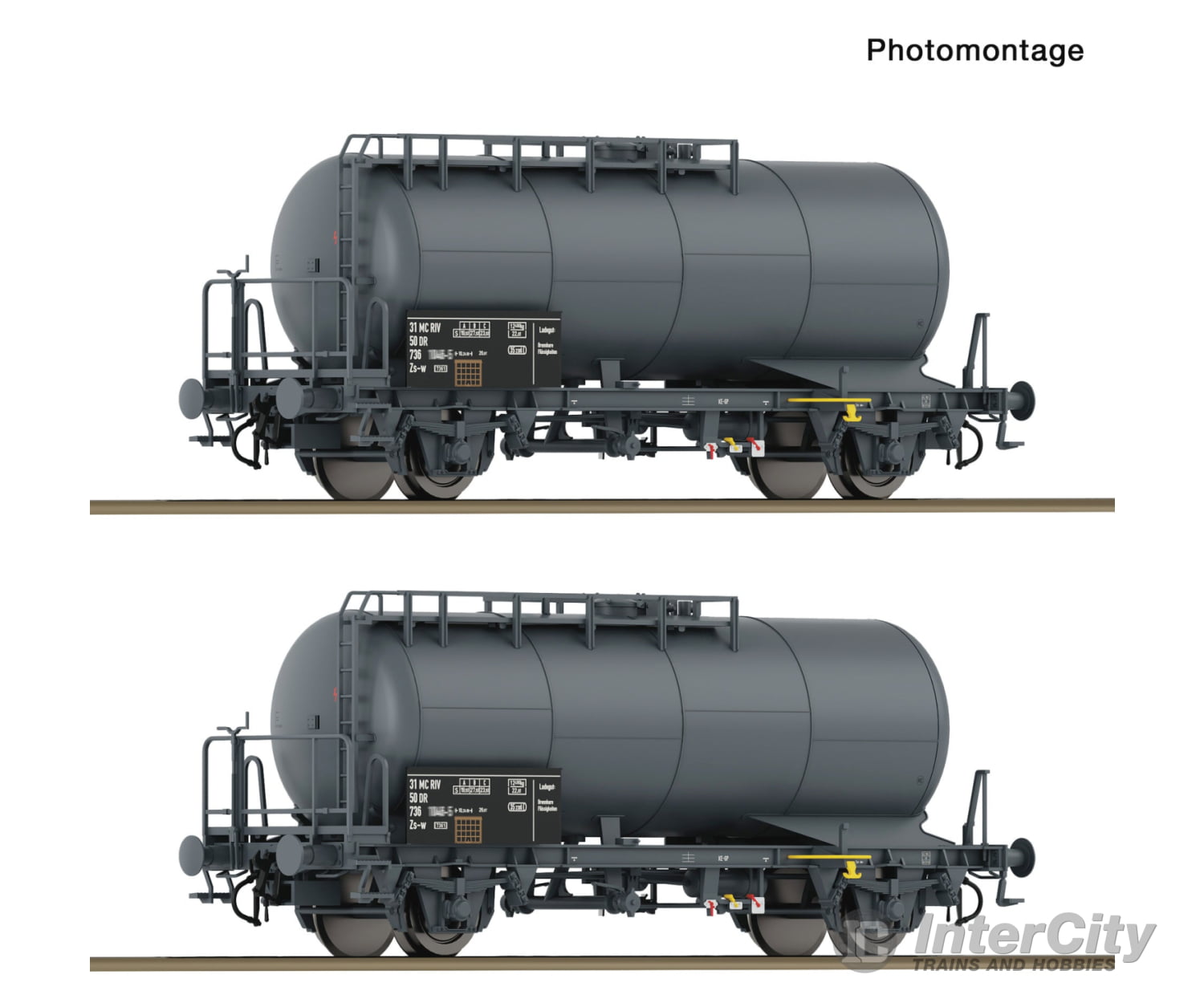 Roco 6600245 HO 2 piece set: Tank wagons DR European Freight Cars