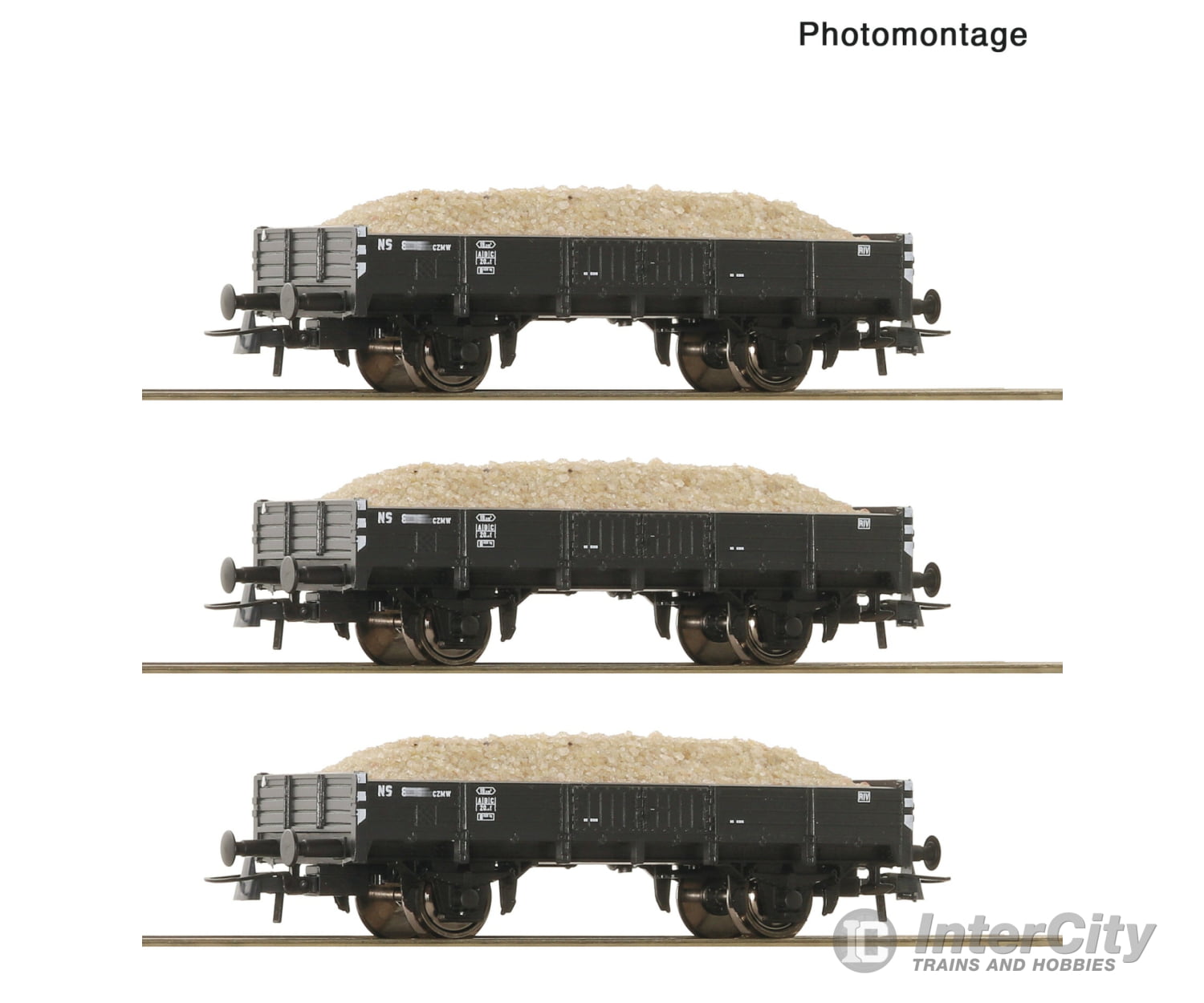 Roco 6600259 HO 3 piece set: Sand wagons NS European Freight Cars