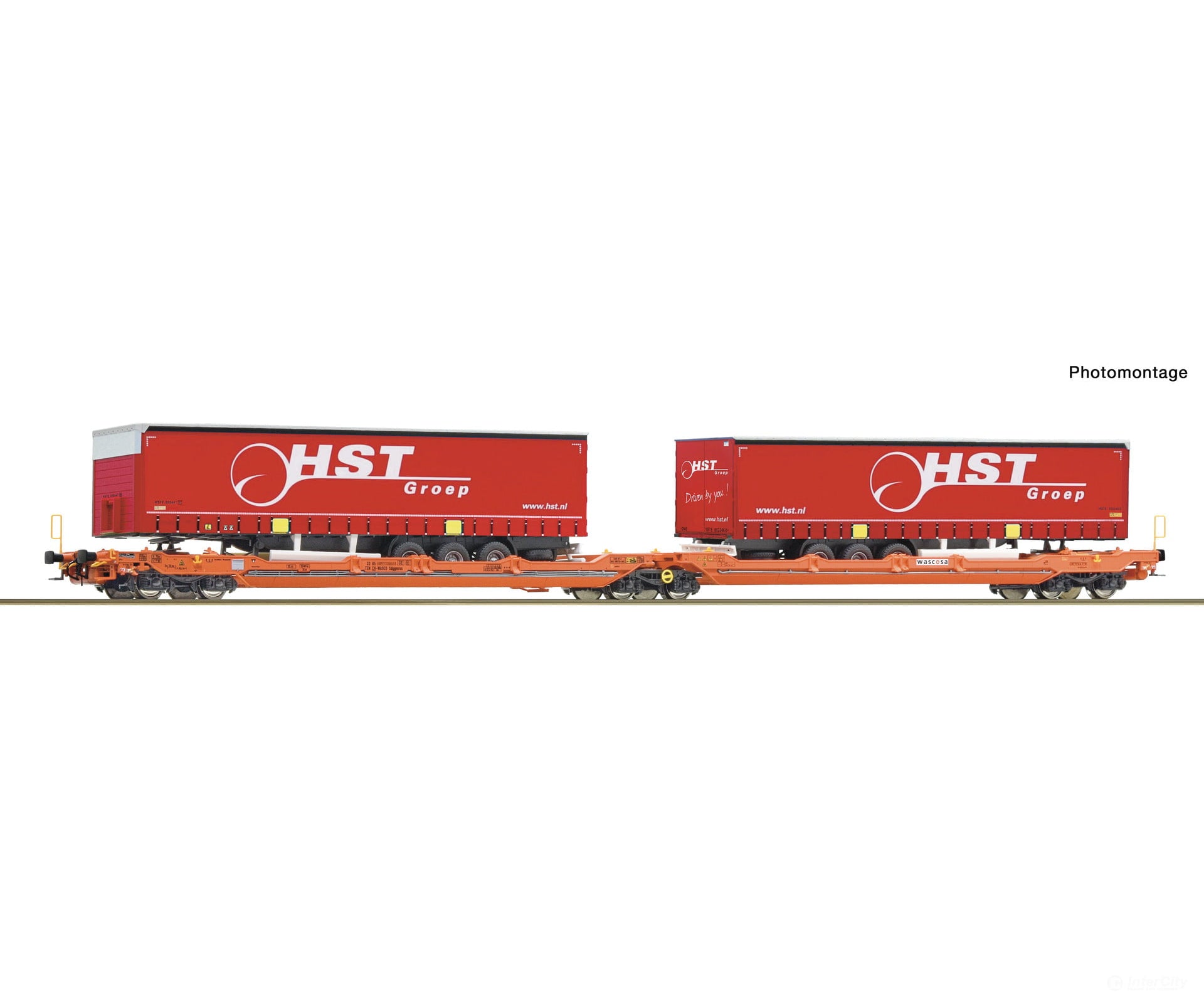 Roco 6600260 HO Articulated double-pocket wagon T3000e Wascosa European Freight Cars
